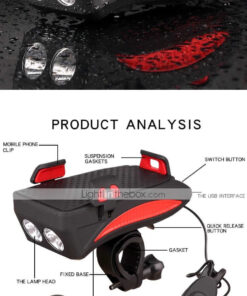 LED Bike Light LED Light Adjustable Stand Bike Horn Light Bicycle Cycling Waterproof Adjustable Anti-Shock LED Li-polymer Rechargeable Lithium-ion Battery 100 lm USB Powered