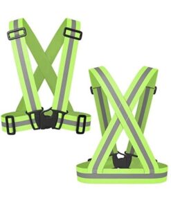 Reflective Vest with High Visibility Bands Tape Multi-Purpose Adjustable Elastic Safety Belt for Night Running Cycling Motorcycle Dog Walking