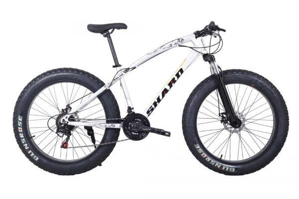 Shard Fat Tire Adult Mountain Bike, High-Carbon Steel Frame Cruiser Bikes, Beach Snowmobile Bicycle, Double Disc Brake 26 Inch Wheels 21 speed