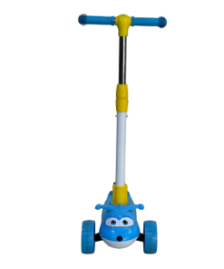 Kids Scooter Folding 3 Wheel,Toddler Scooter with LED Light Up Wheels, 3 level Adjustable Height with light blue color