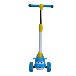 Kids Scooter Folding 3 Wheel,Toddler Scooter with LED Light Up Wheels, 3 level Adjustable Height with light blue color