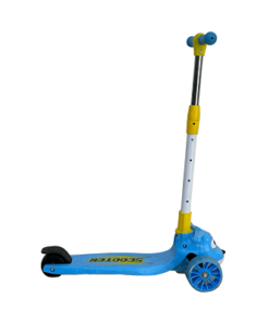 Kids Scooter Folding 3 Wheel,Toddler Scooter with LED Light Up Wheels, 3 level Adjustable Height with light blue color