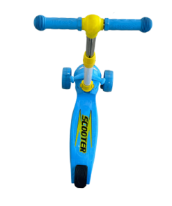 Kids Scooter Folding 3 Wheel,Toddler Scooter with LED Light Up Wheels, 3 level Adjustable Height with light blue color