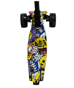 Kids scooter Yellow skull