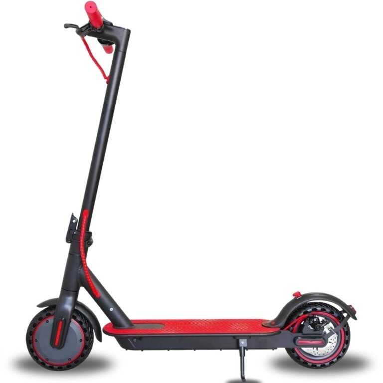 Adult Electric Commuter Folding Scooter in Red and Black